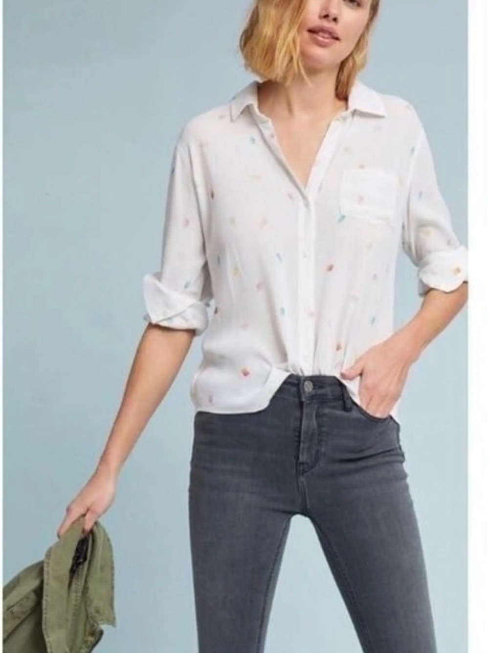 Rails White Button-Down Shirt Kate popsicles